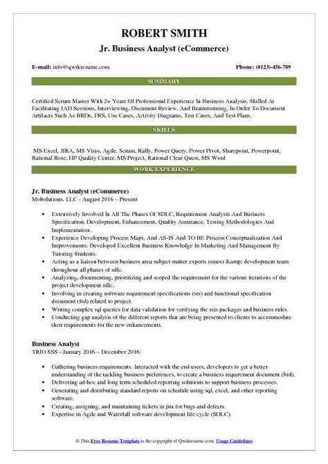 Sample Business Analyst Documents